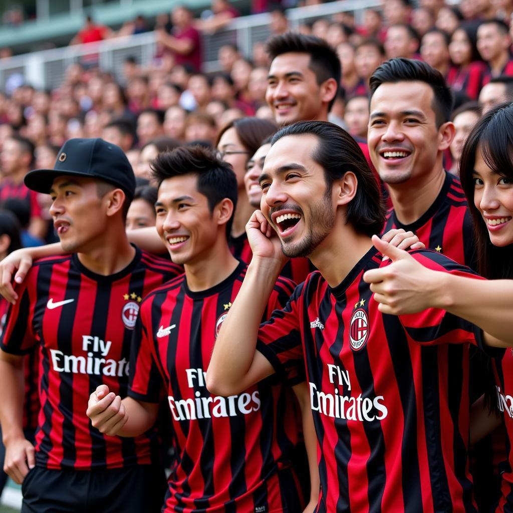 CĐV Việt Nam với áo đấu AC Milan