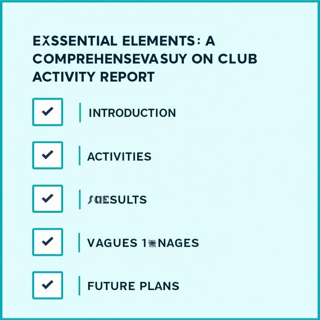 Content of a Club Activity Report