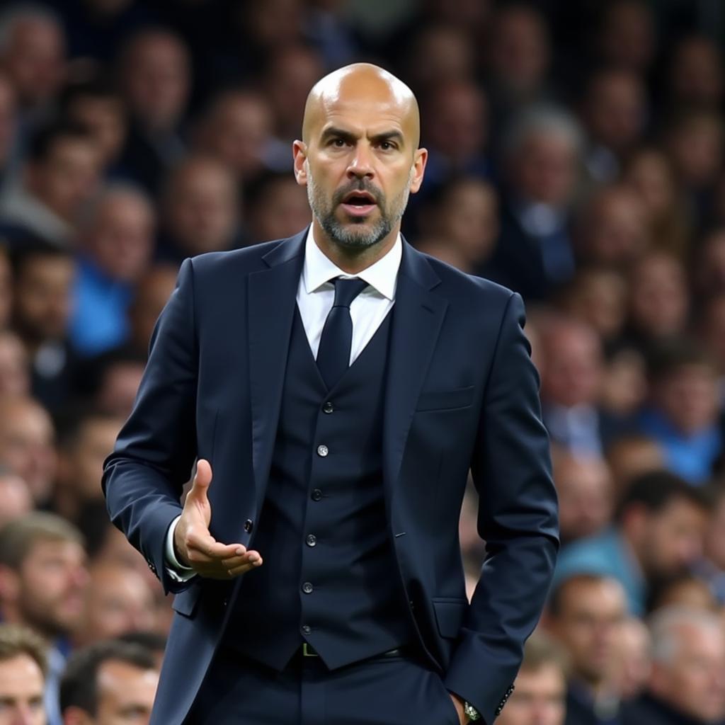 Pep Guardiola chỉ đạo chiến thuật