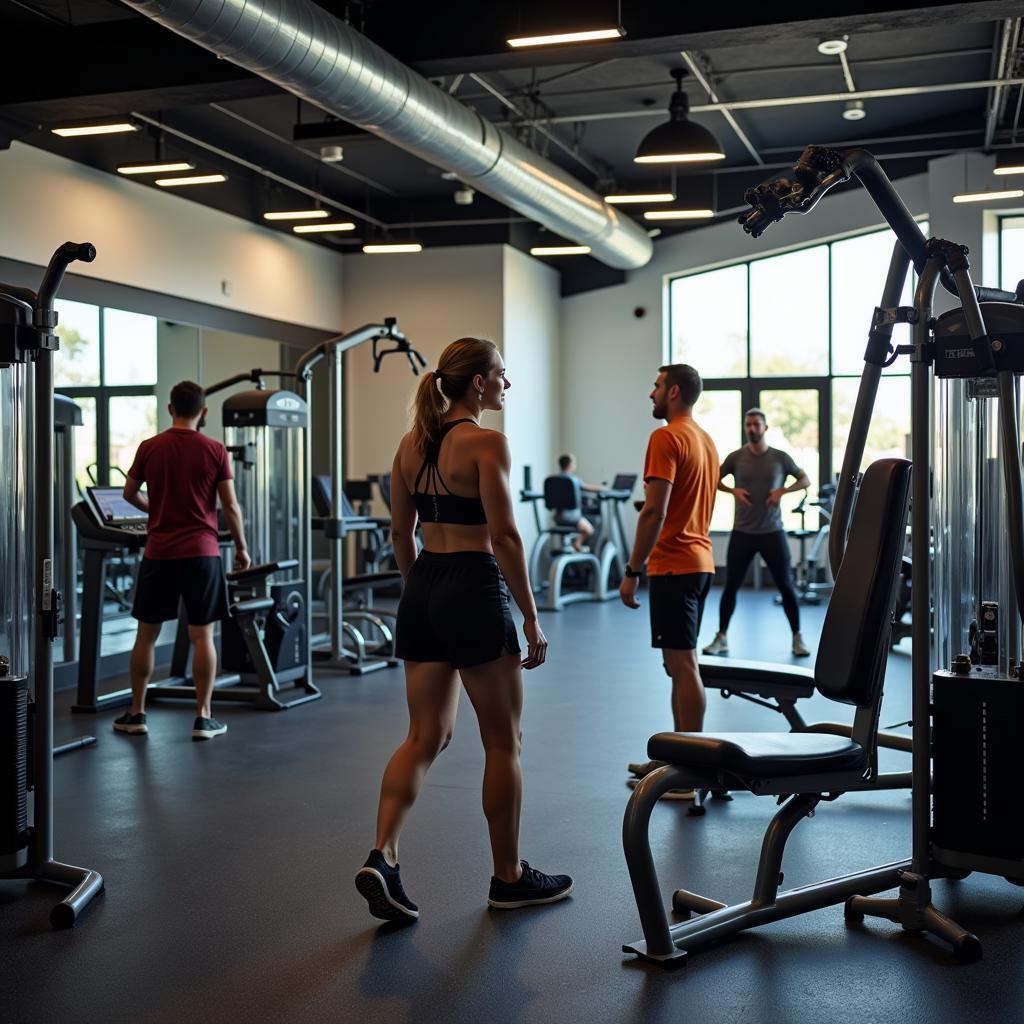 Phòng tập gym hiện đại tại CLB Gym Nguyem Kien