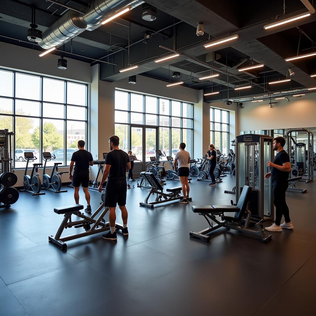 Phòng tập gym hiện đại tại CLB Thể Hình Phi Hùng