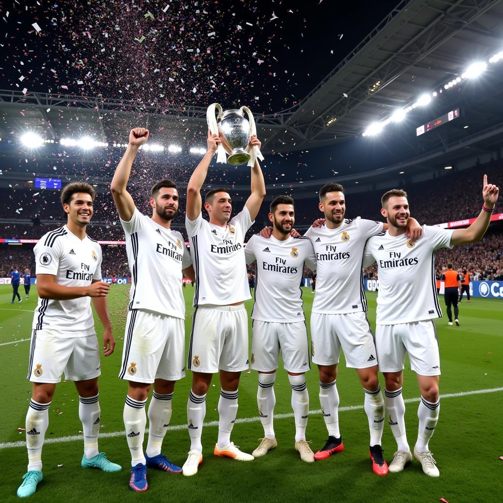 Real Madrid nâng cao chiếc cúp Champions League