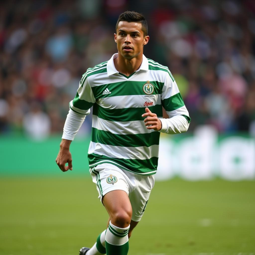 Ronaldo thời trẻ trong màu áo Sporting CP