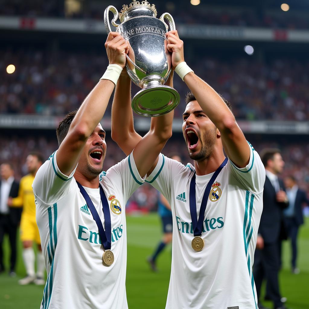 Ronaldo and Ramos Celebrating a Title