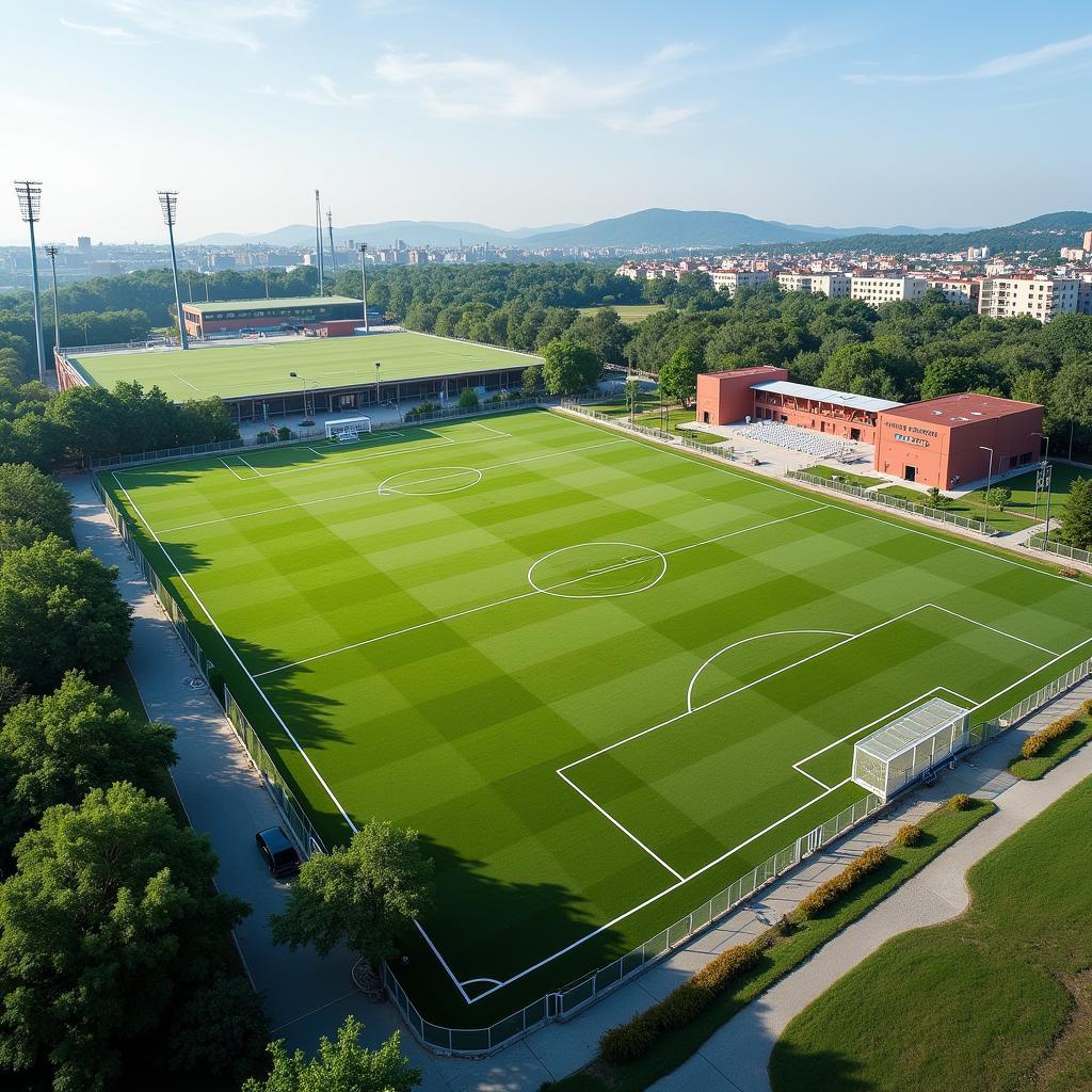 Modern training ground of a multi-level football club