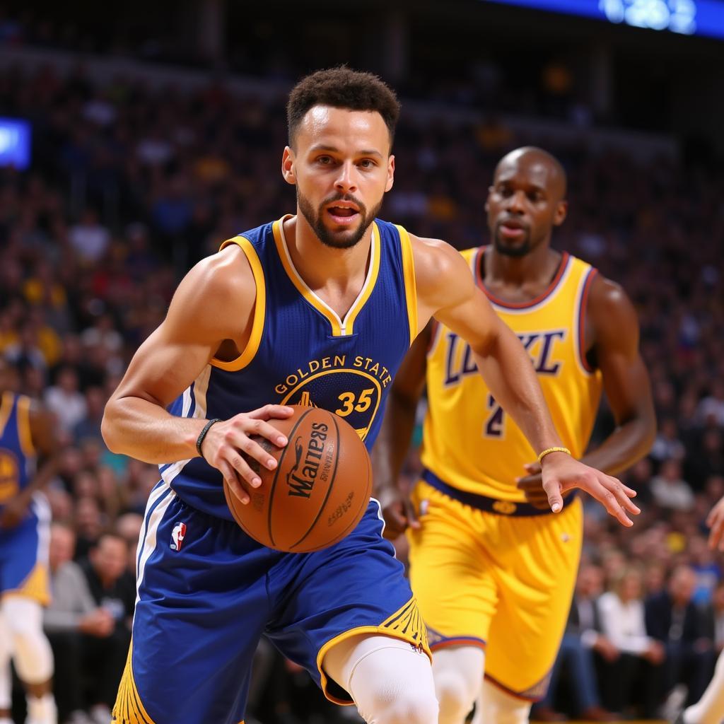 Stephen Curry thực hiện một đường chuyền đẳng cấp