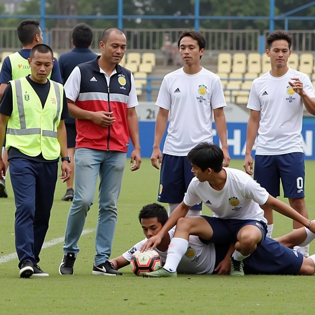 Cầu thủ Hoàng Anh Gia Lai bị thương sau tai nạn