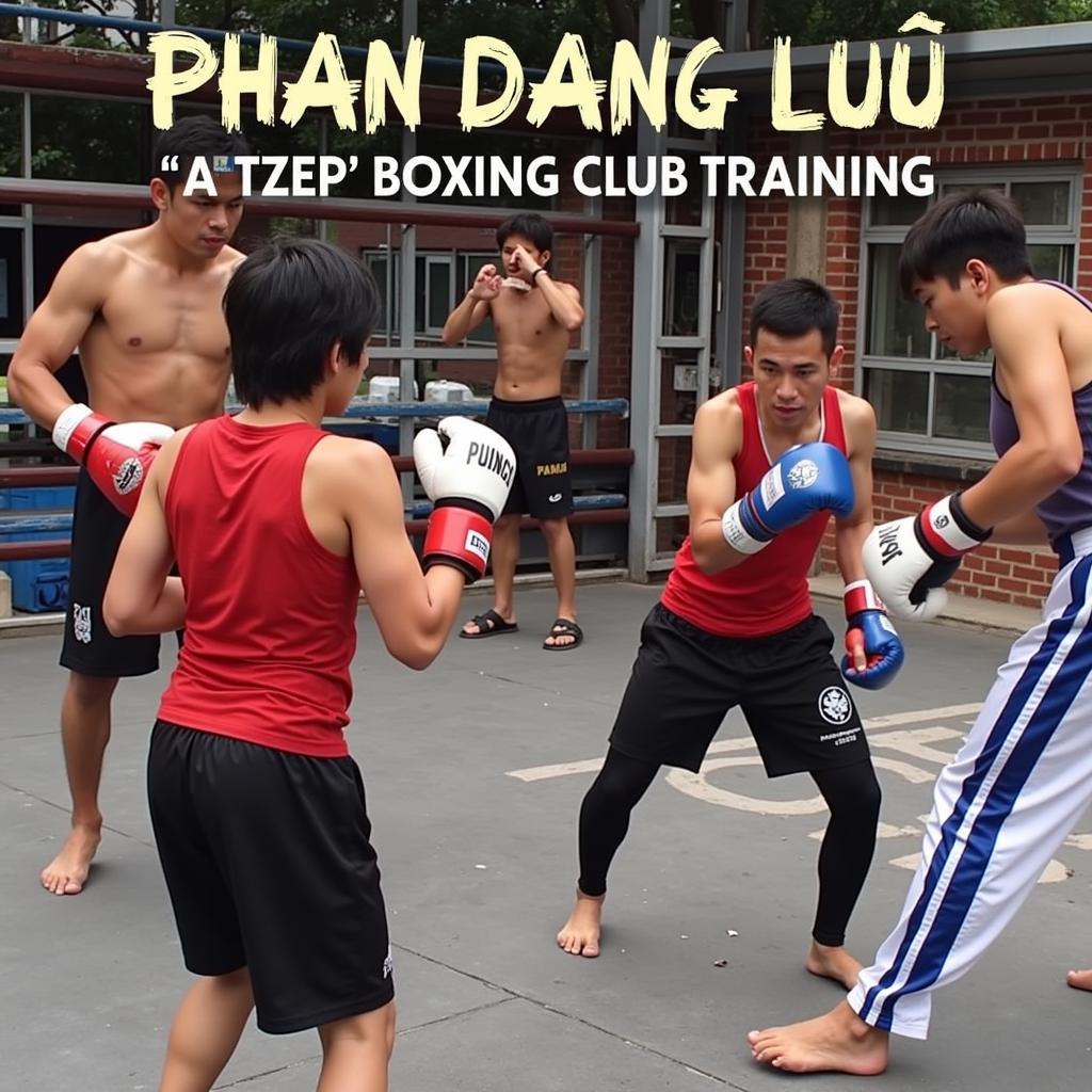 Hình ảnh người tập luyện boxing tại CLB Phan Đăng Lưu