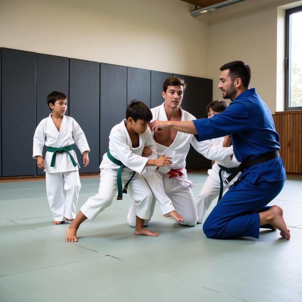 Luyện tập Judo tại CLB Hồ Xuân Hương