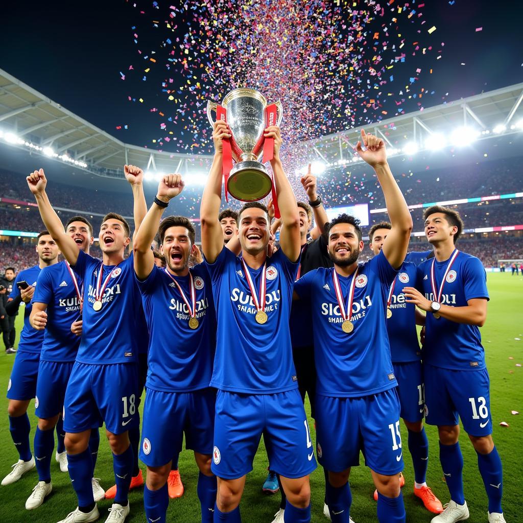 Ulsan Hyundai celebrating AFC Champions League victory