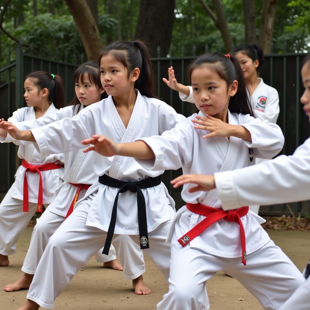 Học viên Karatedo Hà Nội rèn luyện